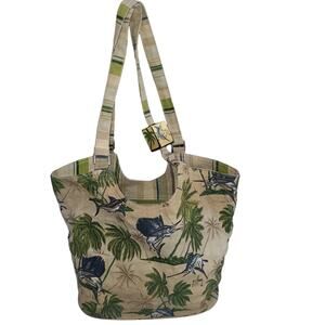 Guy Harvey Blue Marlin Palm Fresco Tote Bag/ Purse